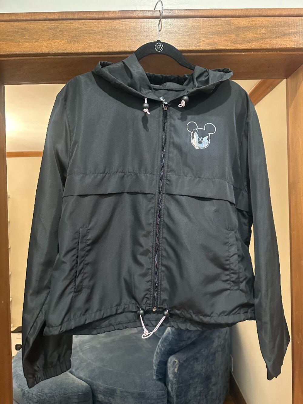 Mickey MCMXXVIII Black Zip-up Hooded Jacket, Kids XL